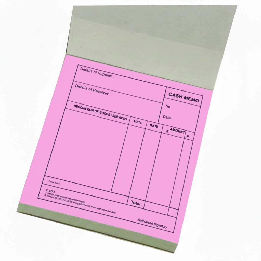 Cash Memo Book Printing