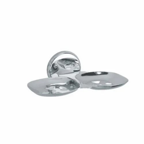 Double Soap Dish - Stainless Steel, Rectangular, Silver | Corrosion Resistant, Rust Proof, Wall Mounted