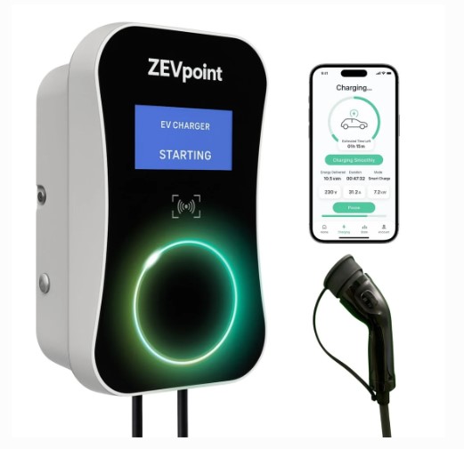 Duos 22kW Digital EV Charger - Plastic Metal, Three Phase, Heat Proof | Home-Commercial Toggle Switch, OCPP Enabled