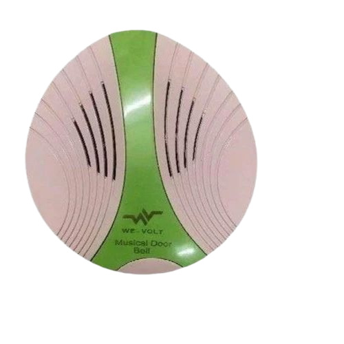 Electric Door Push Bell - Plastic, White, Wired | 220V Battery Powered, Musical Sound