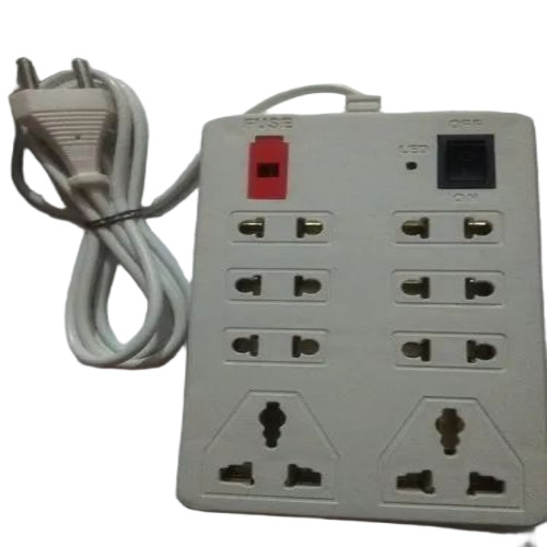 Electrical Extension Board - Iron, White, 220V | Heat Resistant, Durable, Overheating Protection