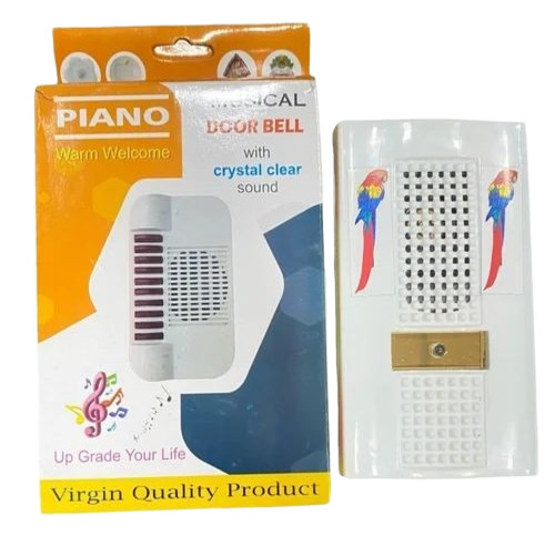Electronic Door Bell - Plastic, White, Wired | Electrical, Battery Powered, Musical Sound