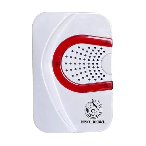 Electronic Musical Doorbells - Plastic, White, Wired | Battery Powered, 220V, Musical Sound, 50Hz