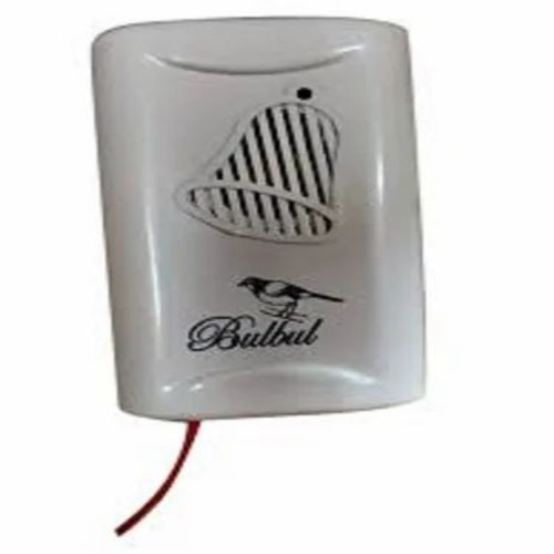 Home Fancy Doorbells - Plastic, White, Rectangular | Wireless, Battery Powered, Musical Tune, Polished Finish