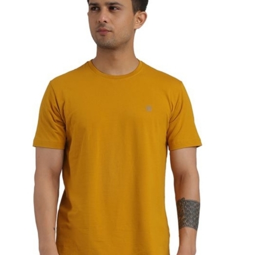 Mens T Shirts - Cotton, Sizes S-XXXL, Yellow, O-Neck | Quick Dry, Lightweight, Neatly Stitched