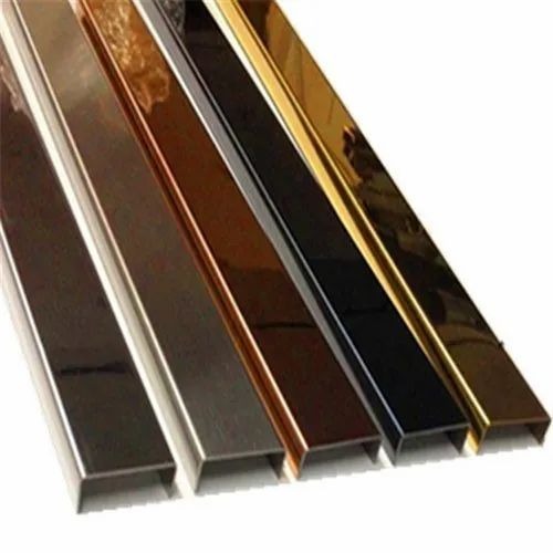 Ss Decorative T Profile - Stainless Steel SS304, 6mm to 90mm, Multi Color Bar for Decorative Use