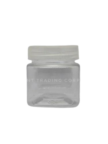 100 Ml Square Pet Jar - Polyethylene Terephthalate, 53mm Neck Diameter, Transparent, Rigid, Leak Proof
