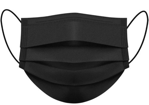 Black 3 Ply Surgical Face Mask - Non Woven Meltblown, Black, 3 Layers | Elastic Ear Loops, Nose Clip, Breathable