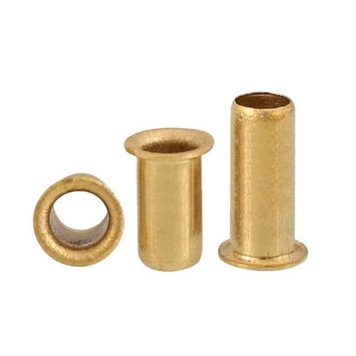 Brass Hollow Rivet - Brass, Round Head, Golden, Powder Coated | Good Quality, Grade A, Industrial Use