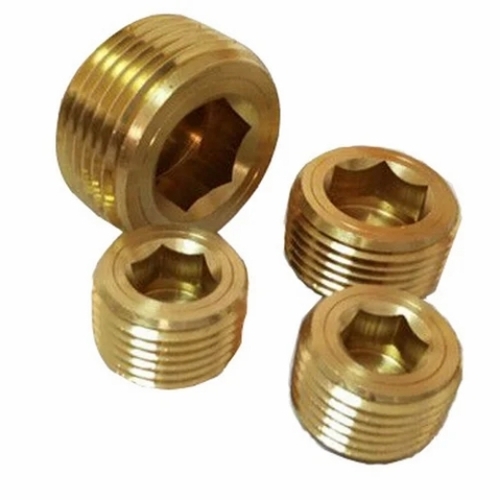 Brass Npt Plug - Brass, Standard Size, Golden | Lightweight, Water Resistant, Rust and Corrosion Resistant, Easy to Install
