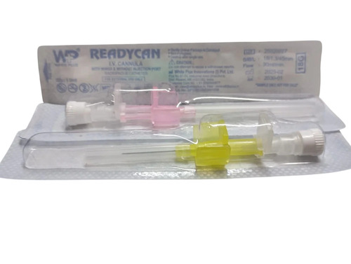 IV Cannula With Wings Without Port - Polytetrafluoroethylene 20G 1 Inch Transparent, Sterilized, Disposable, Needle, Single Use