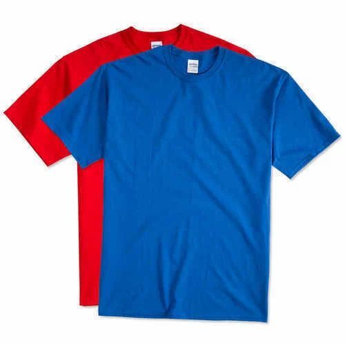 Mens Casual Plain T Shirt - Cotton, Regular Fit, Red & Blue | Lightweight, Breathable, Comfortable Fit