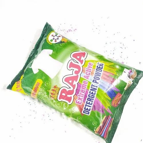 1kg Raja Washing Powder - White, 25 Packets in Bag | Eco-Friendly Detergent, Jasmine Fragrance, Machine Wash
