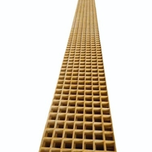 5mm FRP Pultruded Fiberglass Grating - 1220x3660mm, Yellow Mesh 19x19mm, Heavy Duty Industrial