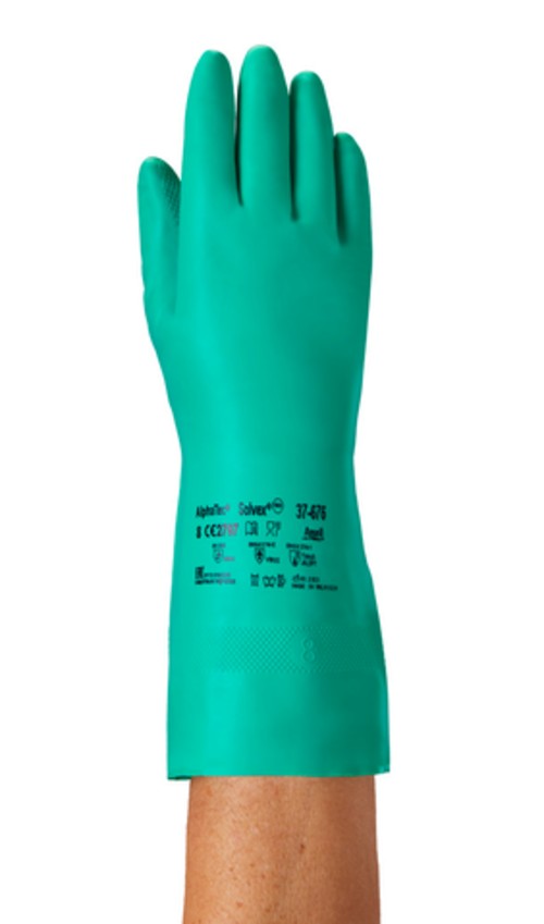 Ansell Alphatec Solvex 37-676 Heavy Duty Chemical Gloves - Color: Green