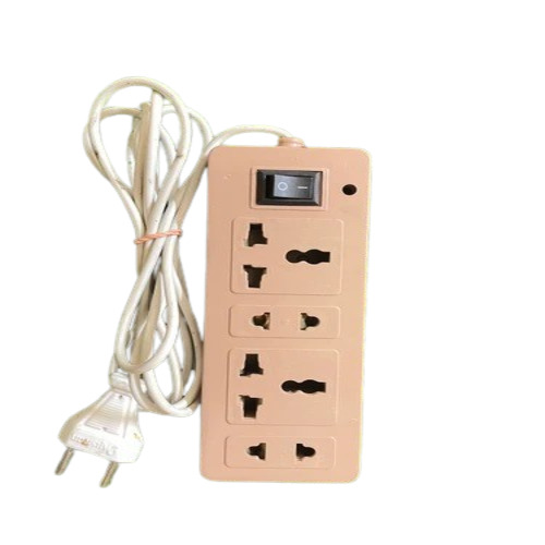 Electric Extension Board - Plastic, White, Universal Socket, Single Phase, 220V | Durable, Flexible, Fine Finished
