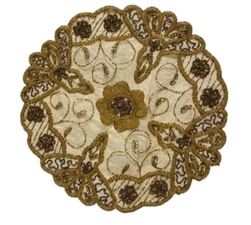 Floral Beaded Embroidered Table Cover