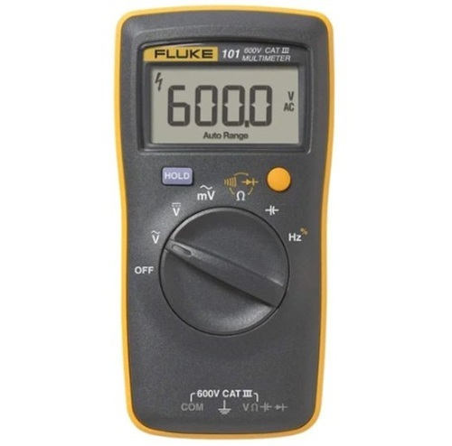 Fluke 101 Digital Multimeter - Plastic, 130x65x27 mm, Multi Color, AC Voltage 600 V | Data Hold, Industrial Use