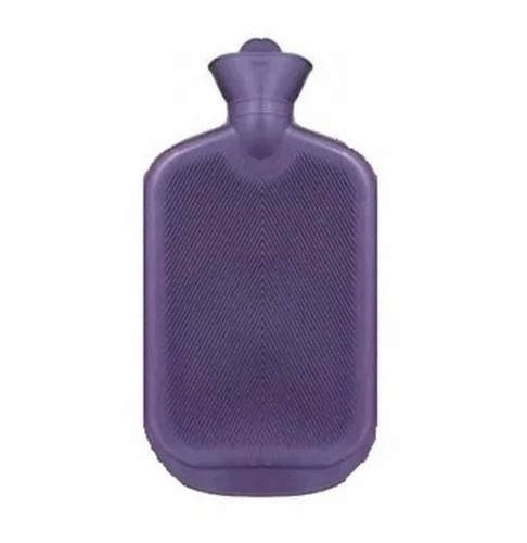 Hot Water Bottle - Rubber, 2 Litre, Purple | Home Use, Mixed Colors, Plastic Pack
