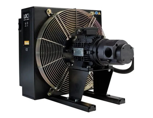 Industrial Air Cooled Oil Cooler - Air Cooled, 8 Bar, 230 V, 50 Hz, 20 LPM, Black, Electric Drive