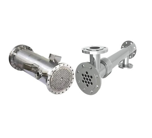 Industrial Shell And Tube Heat Exchangers - Polished Horizontal Tube, Silver | High-Temperature Industrial Use