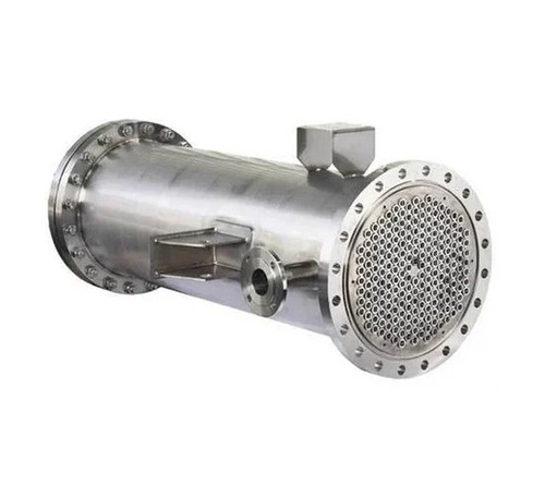 Industrial Tube Heat Exchanger - Non-Corrosive Shell, Cast Iron Covers, Silver, High-Temperature | Engine Water Shell Side, Raw Water Tube Side