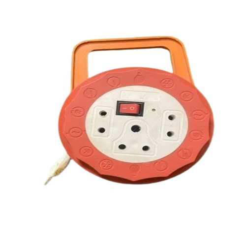Round Extension Board - Plastic, Red, Universal Socket, Single Phase, 220V | Durable, Flexible, Fine Finished, Standard Cable Length