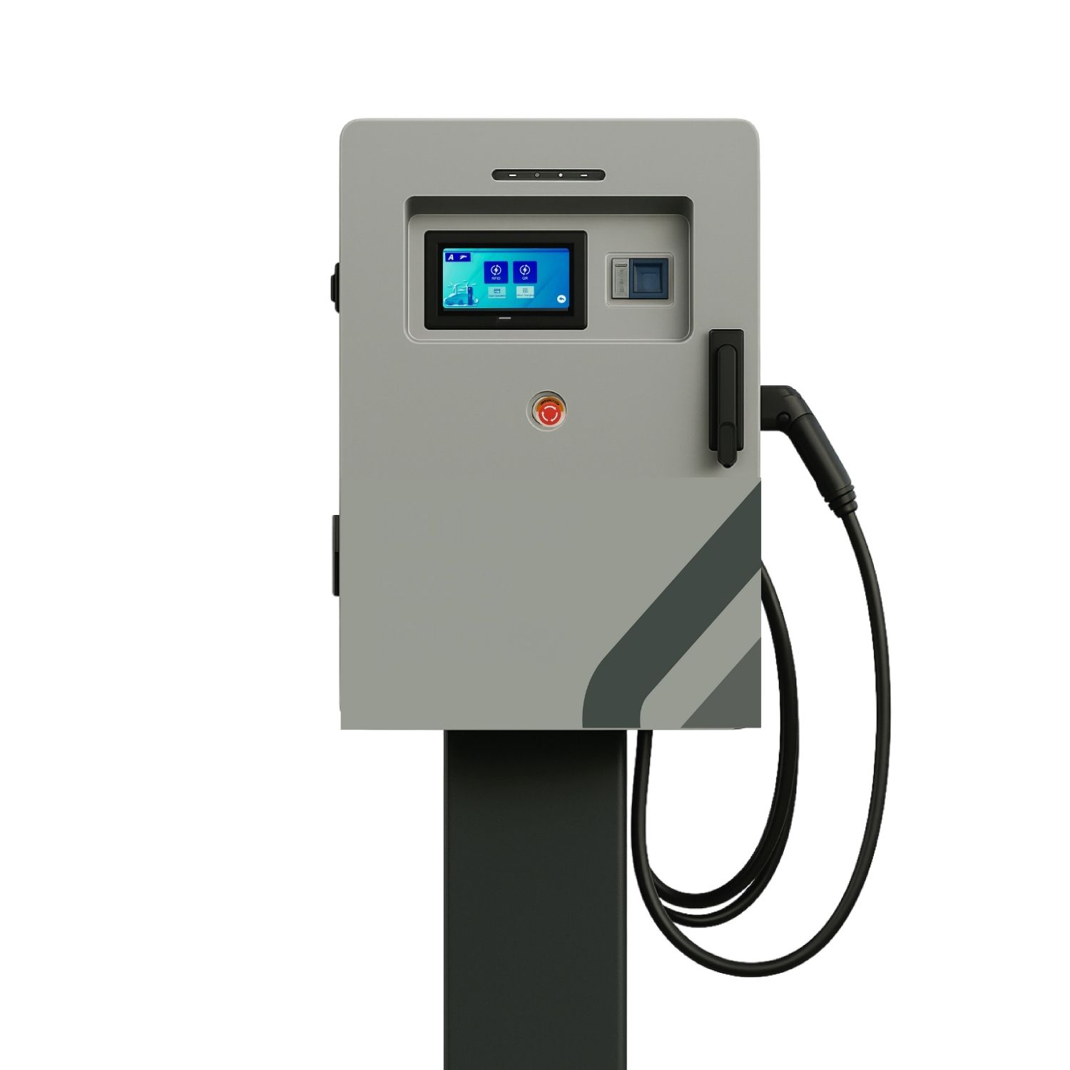 Zevpoint 30kW DC EV Charger - Stainless Steel, 7" LCD, CCS-2 Cable | Durable, RFID, OCPP 1.6, UPI/Card Payment
