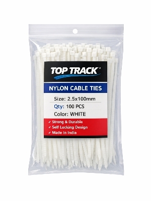 10mm Nylon Cable Tie - Nylon, 10mm, White | Durable, Marine, Industrial, Telecommunication Use
