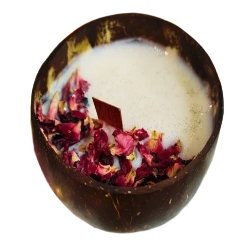 Coconut Scented Candles - Handmade Soy Wax, 8x5 cm, Multicolor | Flameless, Smokeless, Decorative Flower Shape
