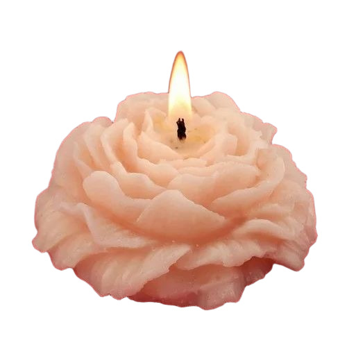 Fancy Scented Flower Candles - Soy Wax, 7x7 cm, Multicolor | Flameless, Scented, Handmade, Decorative