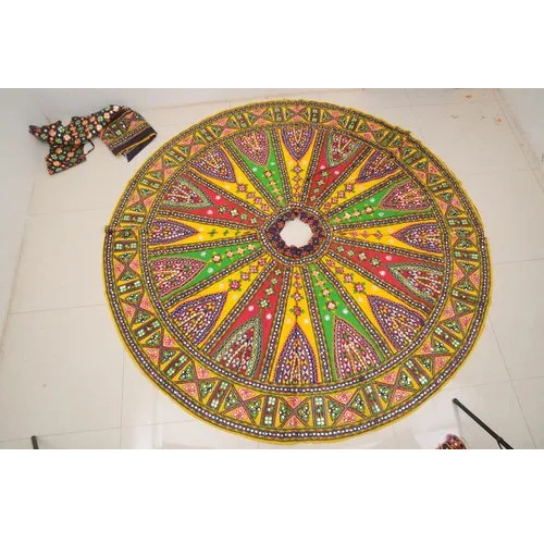 Garba Dance Dress - Cotton, 40 Inch, Multicolor | Traditional, Embroidered, Half Sleeves, All Season
