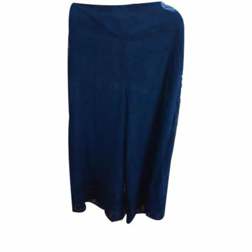 Ladies Blue Palazzo - Cotton, Various Sizes, Plain Blue | Breathable, Anti UV, Comfortable Fit, Machine Washable