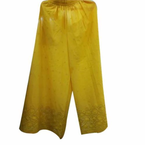 Ladies Yellow Palazzo - Cotton, Various Sizes, Full Sleeve | Breathable, Anti Wrinkle, Quick Dry, Comfortable Fit