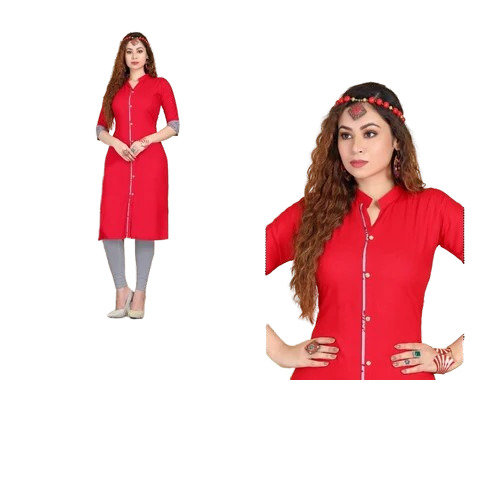 Red Rayon Kurtis