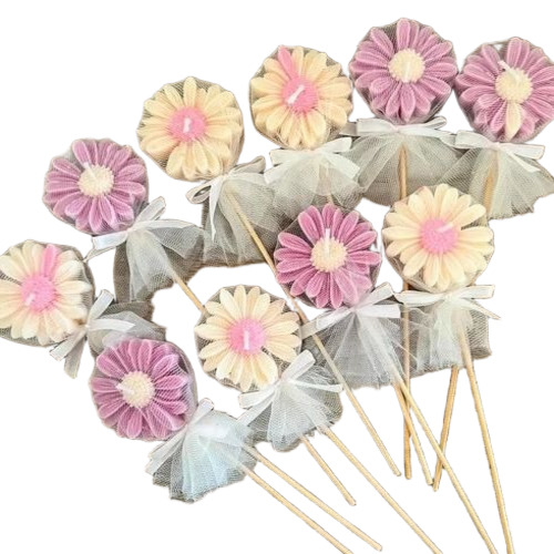 Scented Flower Candles - Handmade Soy Wax, 7.5x8 cm, Multicolor | Flame-less, Smokeless, Decorative Box Packaging