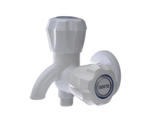 White Two Way Pvc Bib Cock