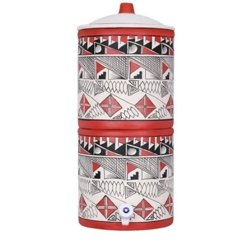 20 Litre Clay Water Filter - Clay, 20 Litre, Color Coated | Natural Filtration, Porous, Gravity Based, Eco Friendly, Durable, Traditional Design