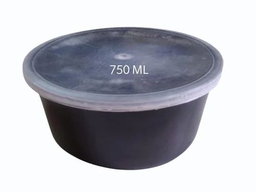 750ml Disposable Round Plastic Food Packaging Container - PP Material, Black, Lightweight, Eco-Friendly
