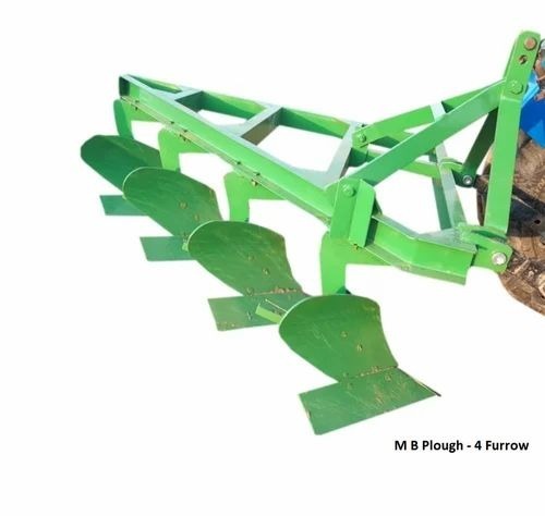 Agricultural Tractor Plough - Blue, 200-400 Kg, 4 Ploughs | Tractor Operated, Paint Coated