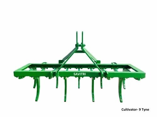 Agriculture Tractor Cultivator - Mild Steel, 9 Rigid Tynes, Blue | Agricultural Use, Green Color Option