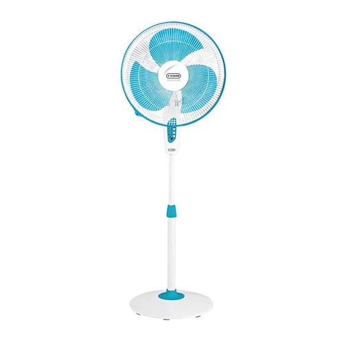 Bullet Fan - Blue And White, 3 Blades, 220-240v | Stable Pedestal, Durable Motor, Smooth Performance