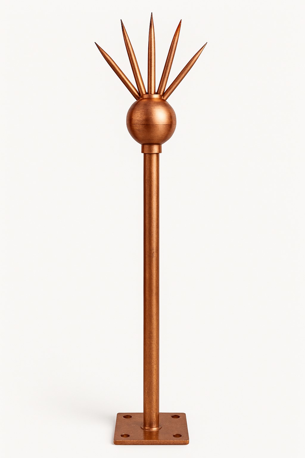 Copper Arrestor - Pure Copper 980mm with 5 Spikes, Corrosion Resistant Durable Lightning Protection