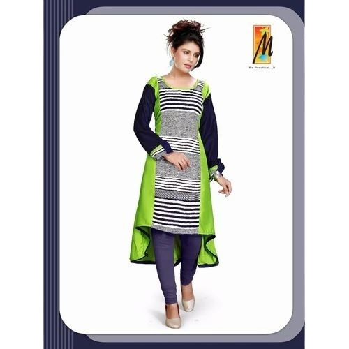 Ladies Full Sleeve Printed Kurti - Color: Multi Color