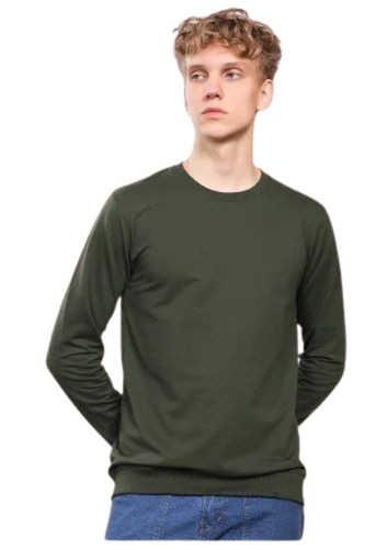 Men Plain Full Sleeves T Shirt - Cotton Blend, Regular Fit, Various Sizes | Lightweight, Breathable, Quick Dry, Comfortable Fit