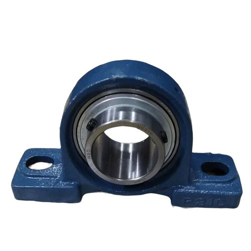 MSD UCP210 Pillow Block Ball Bearing - Chrome Steel, 100mm Bore, Blue/Black | Double Row, Manual Lubrication, Corrosion Resistant