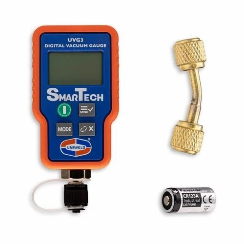 Smartech Digital Vacuum Gauge - Standard Size, Orange and Blue, 25000 to 1 Micron | Industrial Use, Up to 100hr Battery Life