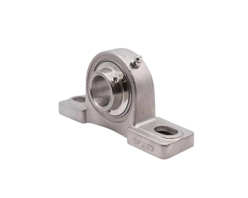 Stainless Steel Pillow Block Bearings - Stainless Steel, Silver, Grease Lubrication | Industrial Use, Corrosion Resistant