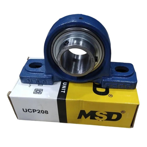 UCP208 Pillow Block Ball Bearing - Metal, 100mm Bore, Double Row, Blue/Black | Corrosion Resistant, Industrial Use