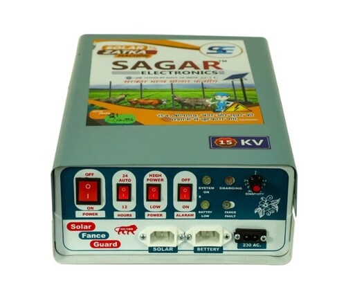 15kv Solar Zatka Machine - Metal, Size 16/20, Grey, 4.5ma Input Current | Fully Automatic, Industrial Use, Warranty